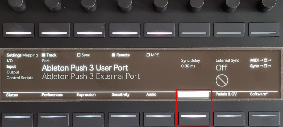 Push 3 – “MIDI” page in Setup (gear button)